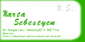 marta sebestyen business card